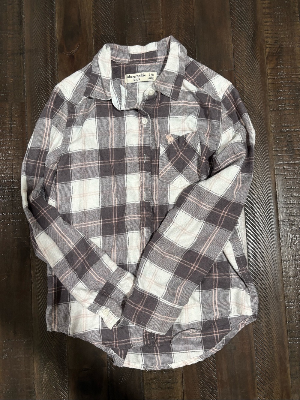 abercrombie kids Brown & White Plaid Button-Down Shirt